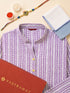Men's Purple & White Batik Printed Kurta Rakhi Gift Box for Brother | Premium Gift Set