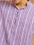 Men's Purple Printed Kurta Pant Set | Vastramay