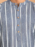 Men Blue Kantha Geometry & Indigo Print Cotton Kurta with Navy Blue Solid Cotton Pant Set