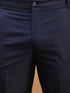 Men Blue Geometric Print & Kantha Work Cotton Kurta with Navy Blue Pant Set