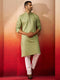 Men's Mint Green Thread Embroidered Kurta with Pyjama