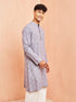 Men's Grey Geometric Booti Jacquard Kurta