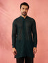 Men's Bottle Green Georgette Mid Kurta