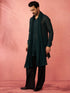 Men's Complete Bottle Green Kurta Set with Pant and Dupatta