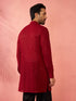 Men's Maroon Georgette Mid Kurta