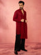 Men's Complete Maroon Kurta Set with Pant and Dupatta