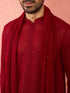 Men's Complete Maroon Kurta Set with Pant and Dupatta