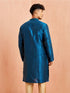 Men's Blue Silk Blend Embellished Kurta