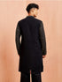 Men's Black Georgette Zari With Sequins Worked Kurta