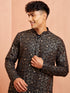 Men's Black Georgette Kurta & Pant Set