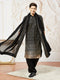 Men's Black Georgette Kurta Patiala And Dupatta Set