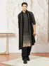 Men's Black Georgette Kurta Patiala And Dupatta Set