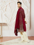 Men's Maroon Georgette Kurta Patiala And Dupatta Set