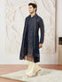 Men's Navy Blue Georgette Kurta Patiala And Dupatta Set