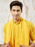 Men's Yellow Georgette Kurta Patiala And Dupatta Set