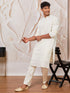 Men's Cream Georgette Kurta Pant Set