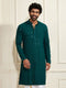 Men's Green Rayon Schiffli Kurta