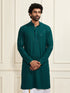 Men's Green Rayon Schiffli Kurta