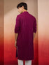 Men's Purple Sequin Embroidered Long Kurta