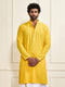 Men's Yellow Rayon Schiffli Kurta