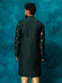 Men's Green Leaf Motif Embellished Kurta