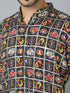 Men's Navy Blue Patola Print Ethnic Kurta