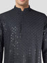 Men's Black Cotton Blend Kurta