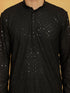 Men's Black Cotton Blend Kurta