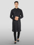 Men's Black Cotton Blend Kurta