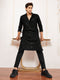 Men's Black Cotton Blend Kurta And Pyjama Set