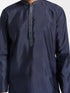 Men's Navy Blue Silk Blend Kurta