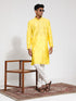Men's Yellow Silk Blend Kurta