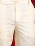 Me's Cream Silk Blend Jacquard Kurta With Pant Set