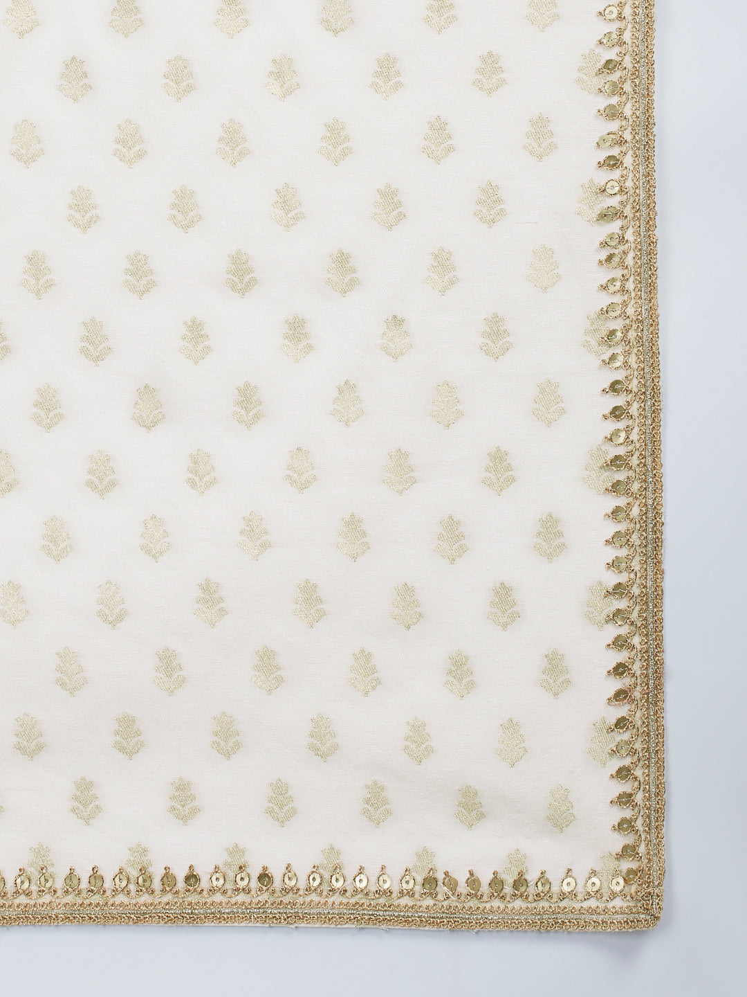 Men's Cream Silk Blend Kurta Pyjama With Dupatta Set