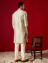 Men's Green Silk Blend Jacquard Kurta With Pant Set