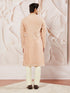 Men's Peach Silk Blend Kurta Pyjama Set