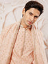 Men's Peach Silk Blend Kurta Pyjama Set