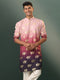 Men's Ombre Elephant Motif Print Cotton Blend Kurta