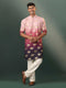 Men's Ombre Elephant Motif Print Cotton Blend Kurta Pyjama Set