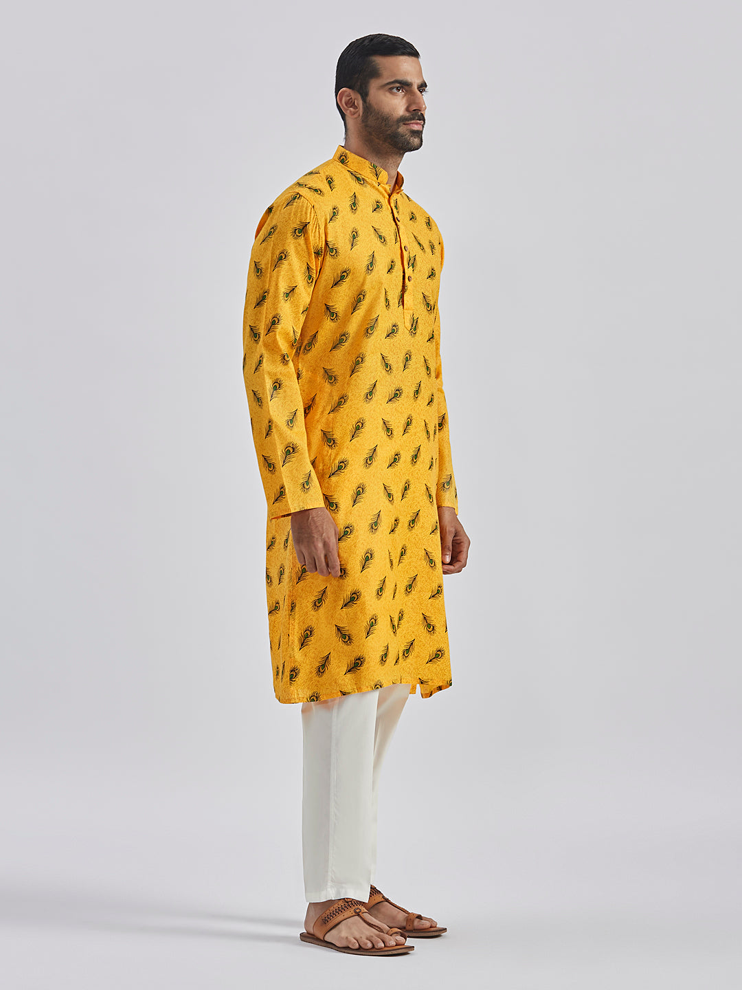 Men's Yellow Muslin Cotton Kurta Pyjama Set