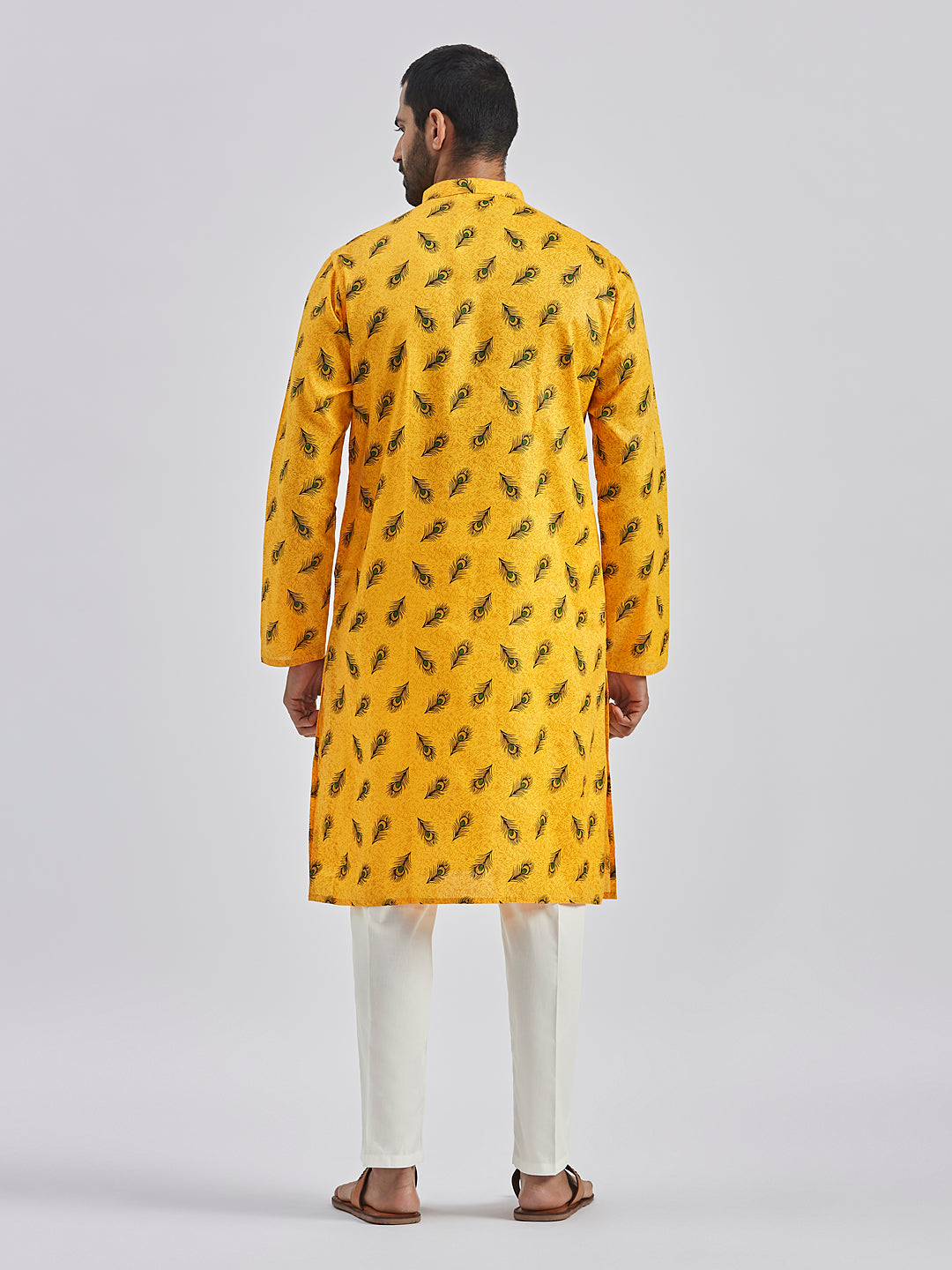 Men's Yellow Muslin Cotton Kurta Pyjama Set