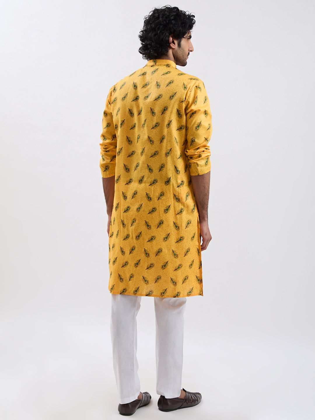 Men's Yellow Muslin Cotton Kurta Pyjama Set