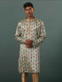 Me's Aqua Silk Blend Floral Printed Kurta