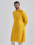 Men's Yellow Silk Blend Kurta