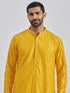 Men's Yellow Silk Blend Kurta