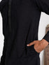 Men's Black Cotton Kurta Pyjama Set