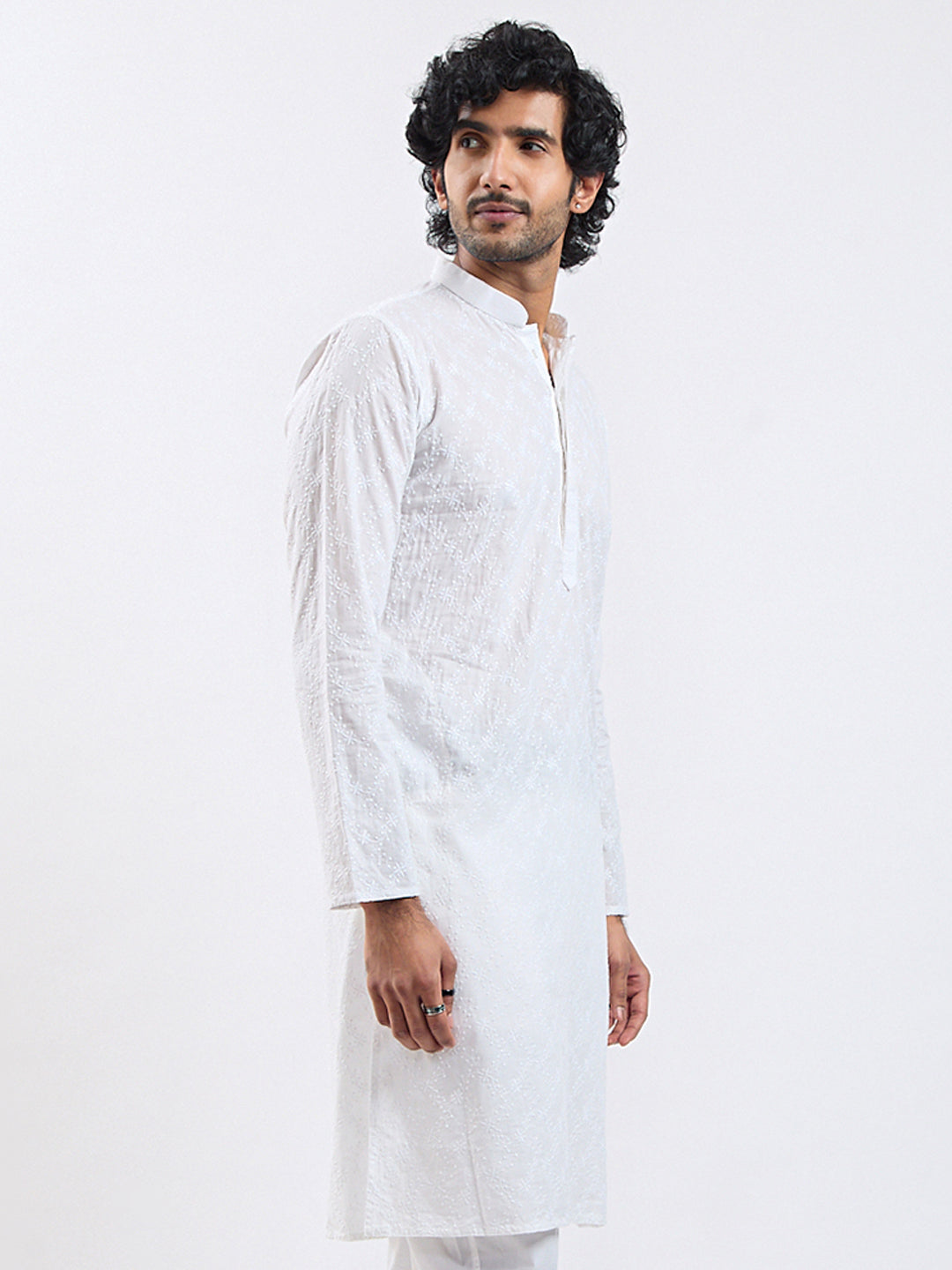 Men's White Cotton Kurta