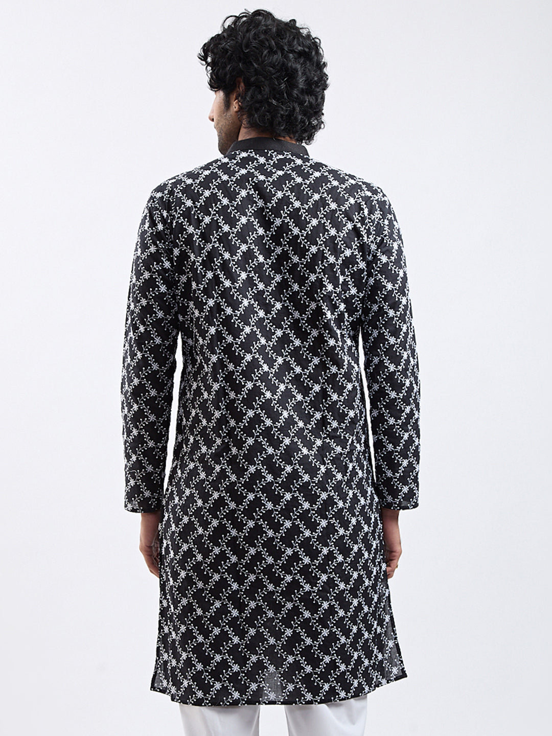 Men's Black Cotton Kurta