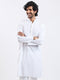 Men's White Cotton Silk Kurta