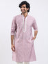 Men's Pink Silk Blend Kurta